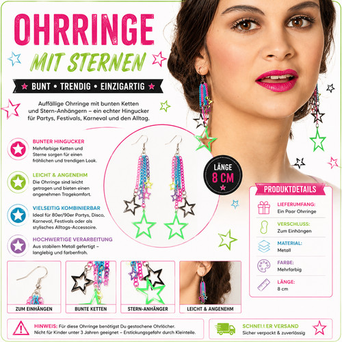 Ohrringe mit sternen - ohrringe,