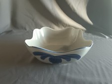 Keramik viereckig Schale handgefertigt d-21 cm grau blau Schwanendorf