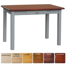 Grau Esstisch MIT SCHUBLADE Küchentisch Tisch MASSIV KIEFER HOLZ  NEU HERSTELLER