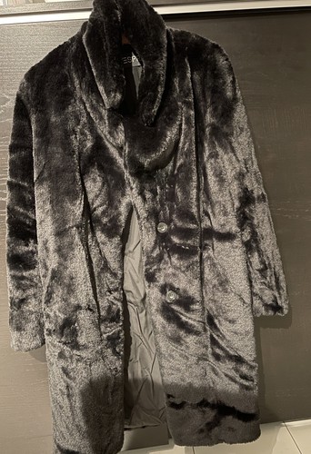 Kunstpelz mantel schwarz - mantel,