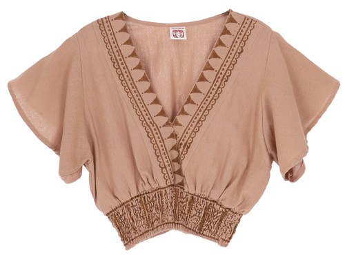 Boho bluse kurz geschnittene - kurz,