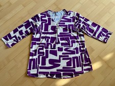 LIBERTY Bluse, Gr. XL, 3/4 Arm, Weiß, Lila, Muster