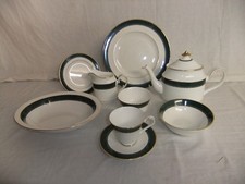 c4 Porzellan St.Michael Fine Bone China - Pemberton - grüner & vergoldeter Rand xxxx