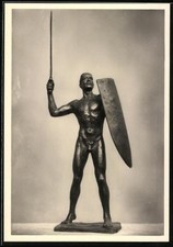 AK Bronzefigur Schwertträger des Künstlers Prof. Hans Haffenrichter 