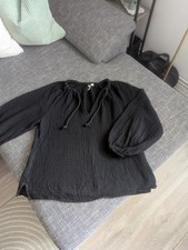 Musselinbluse, H&M, schwarz