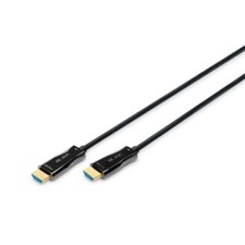 DIGITUS HDMI AOC Hybrid Glasfaserkabel UHD 4K Typ-A Stecker/Stecker 20 m Schwarz