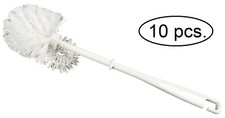 10 Stück WC-Bürste mit Randreiniger, Weiß, Toilettenbürste Ersatz Klobürste