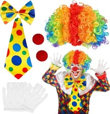 7-teiliges Clown Kostüm Set - Erwachsene Clown Kostüm Accessoires
