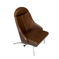 IP Design Sessel Rocky Leder Gascogne Braun Gestell Metall Chrom