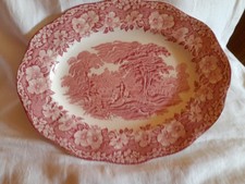 Servierplatte / Fleischplatte Woodland Enoch Wedgwood Tunstall LTD England rot