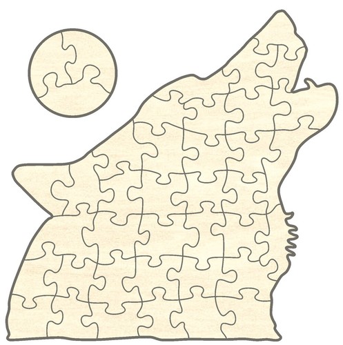 Blanko holz puzzle wolf - blanko, holz-puzzle