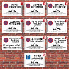 Schild Parkverbot Privat Ladezone Anwohner Privatgrundstück Einfahrt freihalten