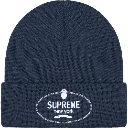 Supreme crest beanie navy - crest,