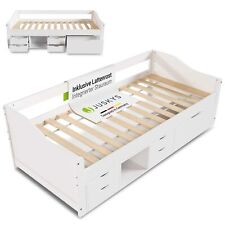 Bett Stauraumbett Funktionsbett 90x200 cm Jugendbett Holz Kinderbett Juskys®