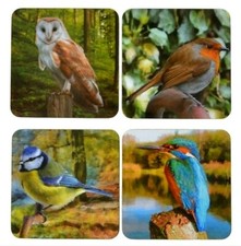 4er set untersetzer birds - set,