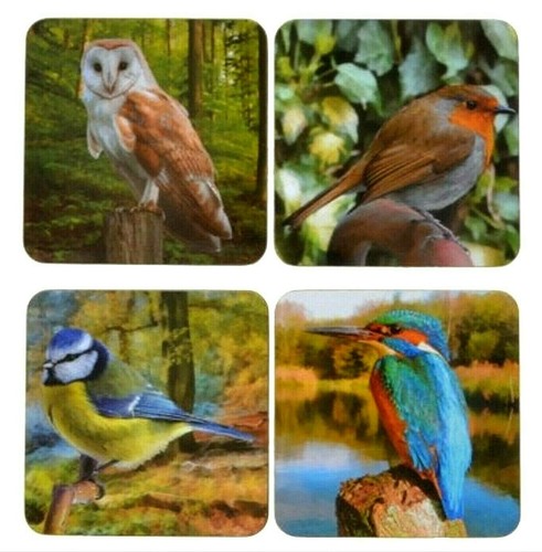 4er set untersetzer - untersetzer, birds
