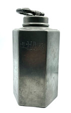 Alte große Zinn Feldflasche Prismenkanne Gravur HA 1825 dekorative Zinn Pitsche