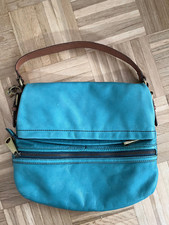 Fossil wunderschöne Tasche griffiges, weiches Leder tolle Farbe türkis