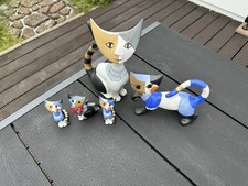 Titel: Rosina Wachtmeister Katzen–5er Set – handbemalt–Dekoration–Sammlerfiguren
