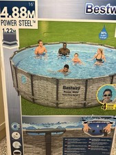 Bestway Power Steel Swim Vista Series Frame Pool 488x122 Cm In Grau Neu