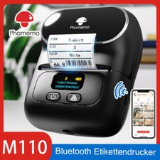 Bluetooth Etikettendrucker Barcode Selbstklebend Mini Thermodrucker Tragbar M110