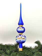 Christbaumspitze blau aus Glas