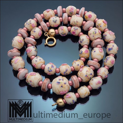 Rosa murano glas - murano, halskette