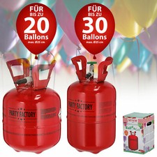 Helium Ballongas ca 20 / 30 Ballons Luftballon Heliumflasche Partydeko Hochzeit
