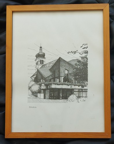 Radierung hillesheim eifel - hillesheim, /eifel