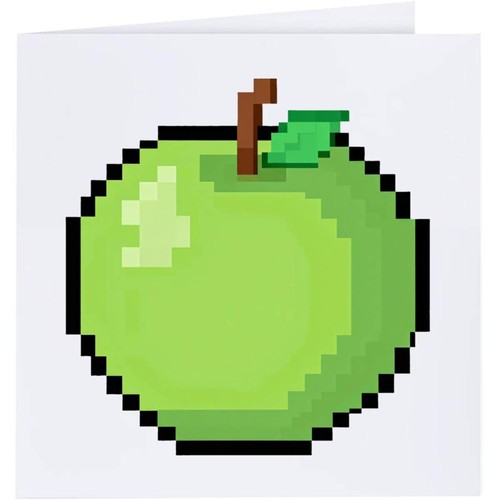 Grußkarten green apple - apple, pixel