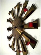 VTG D.50cm Atlanta Sunburst Wanduhr Uhr 50er Jahre vintage & alt MCM 50s 60s