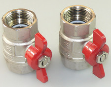 2 x WESA MESSING KUGELHAHN