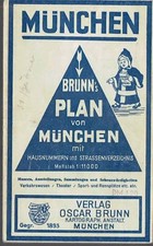 München Brunn`s Plan Stadtplan Hausnummern Straßenverzeichnis 1: 11 000