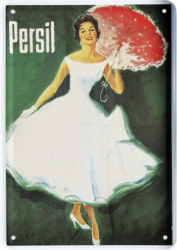 Blechpostkarte persil weisse - blechpostkarte,
