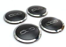 4x Nabendeckel Felgendeckel Alufelge schwarz Chrom Für Fiat 500 133mm 51884863 