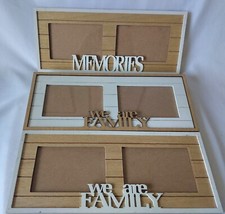 3x Bilderrahmen Holz Deko We are Family und Memories 10x15cm zum hängen +stellen