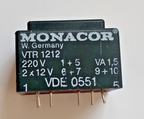 Monacor trafo 220v - trafo, vde