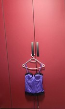 sexy Korsett Corsage Schnürkorsett Gothic Satin lila pink Organza