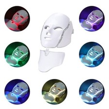LED Gesichtsmaske mit Touch Button, 7 Farben LED Lichttherapie Maske für Gesicht