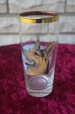 Schönes,älteres Bierglas mit Schäferhund/Hund 0,5 Liter