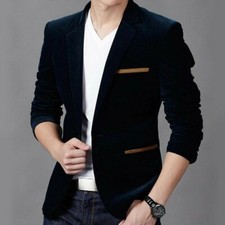 Herren Cord Anzug Jacke Blazer