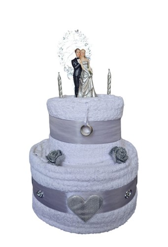 Handtuchtorte silberne