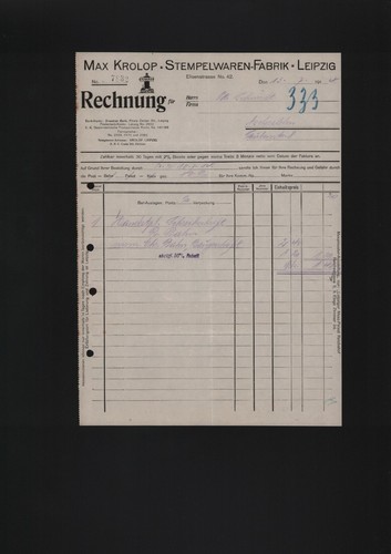 Leipzig rechnung 1914 - rechnung,