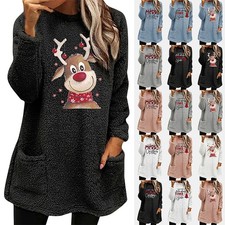 Damen Plüsch Pullover Pulli