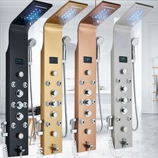 Duschpaneel LED Edelstahl Duschset Regendusche Duscharmatur Massage Duschsäule