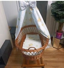 Alvi Stubenwagen Set holz Himmelbett mit Matratze