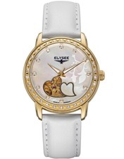 ELYSEE Uhr Monrose 11001 Damenuhr Automatik Gold Leder Armbanduhr offene Unruh