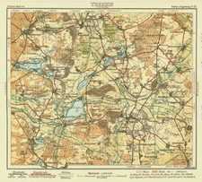 Trebbin Original Farblithografie Landkarte Peip 1912