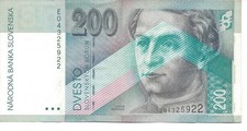 Geldschein Banknote Slowakei 200 Kronen sehr Guter Zustand