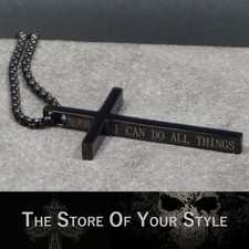 Halskette mit Kreuz Schwarz